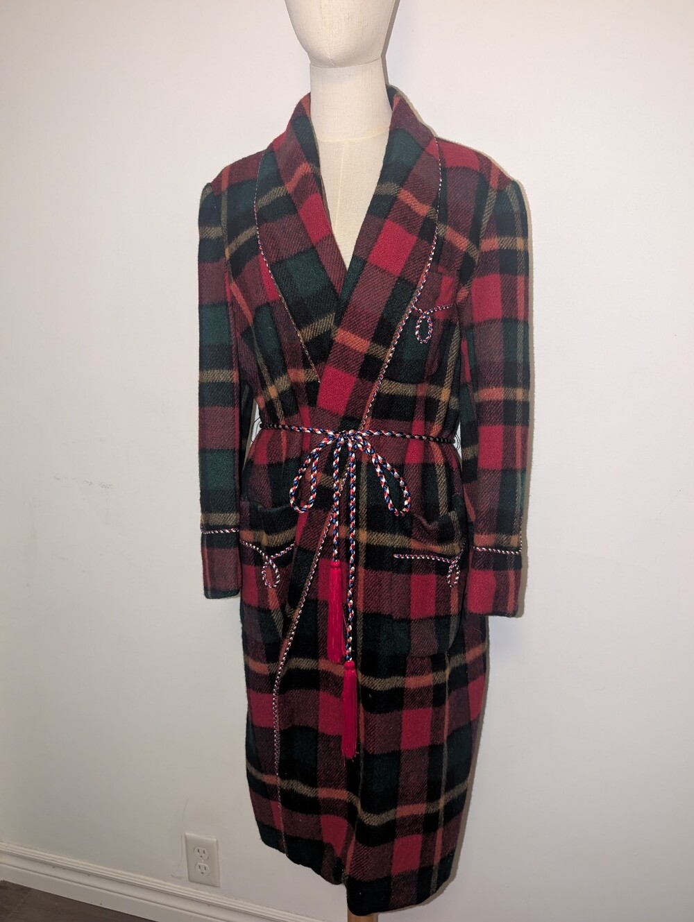 Vintage Plaid Wool 1950/60s Robe/Robe Style Jacket